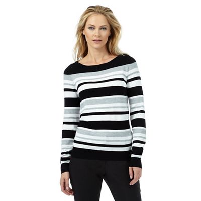 The Collection Black and white striped print jumper